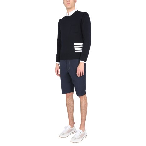 thom browne bermuda with contrast stitching