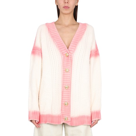 palm angels patent leather effect palm cardigan