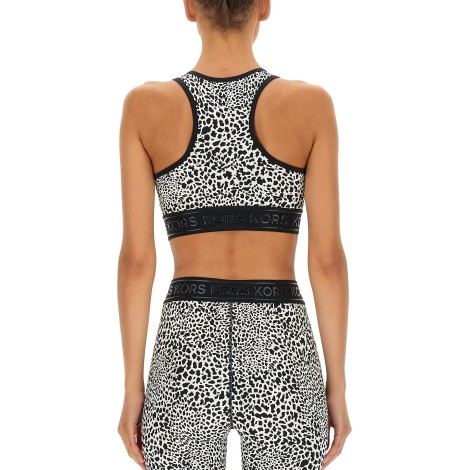 michael by michael kors crop top with logo band