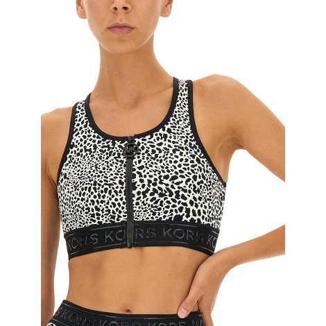 michael by michael kors crop top with logo band