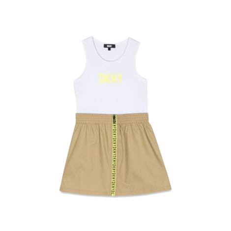 dkny vertical zipper pinafore dress