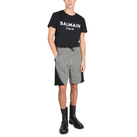 balmain monogram bermuda shorts