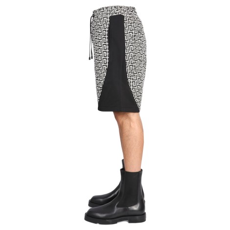 balmain monogram bermuda shorts