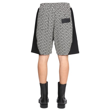 balmain monogram bermuda shorts