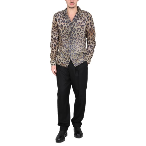 balmain leopard printed pyjama shirt