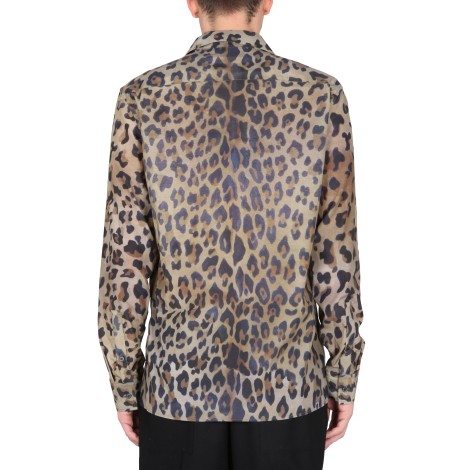 balmain leopard printed pyjama shirt