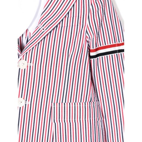 thom browne patch pocket sport coat w/ rwb armbands in seersucker stripe