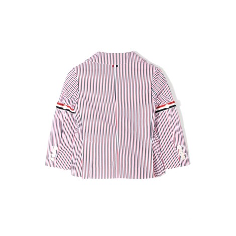 thom browne patch pocket sport coat w/ rwb armbands in seersucker stripe