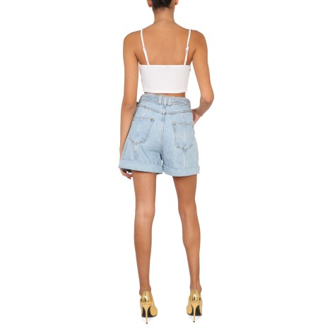 balmain short in denim di cotone 