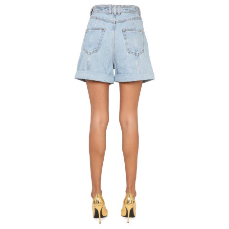 balmain short in denim di cotone 