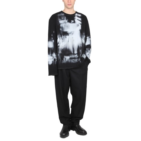 balmain tie dye pattern crewneck sweatshirt