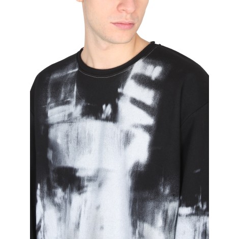 balmain tie dye pattern crewneck sweatshirt