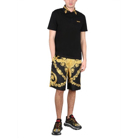 versace baroque mask shorts