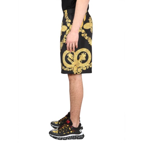 versace baroque mask shorts