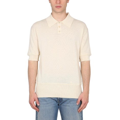 maison margiela wool blend polo shirt