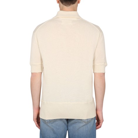 maison margiela wool blend polo shirt