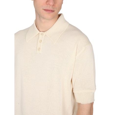 maison margiela wool blend polo shirt