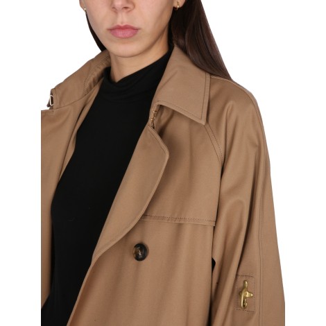 fay double-breasted short trench coat