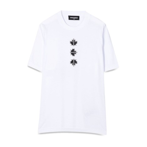 dsquared t-shirt logo on the back and front leaves