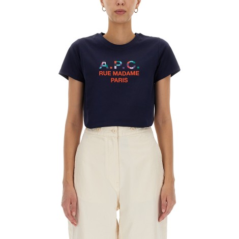 a.p.c. logo print t-shirt