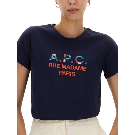 a.p.c. logo print t-shirt