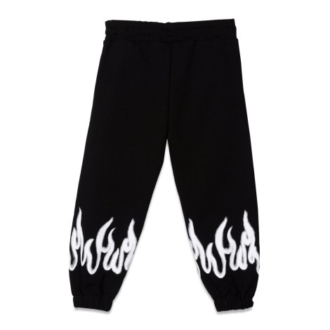 vision of super black pants kids with white spray flames