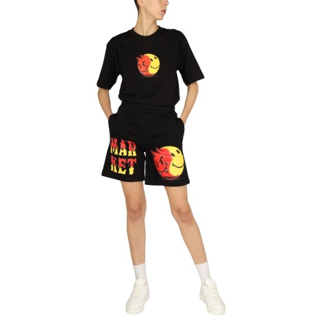 market smiley god and devil bermuda shorts