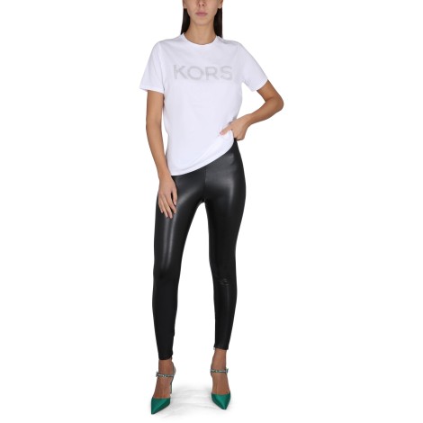 michael by michael kors t-shirt with studded logo