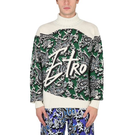 etro jersey with logo and paisley print