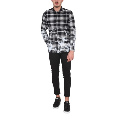 philipp plein tartan pattern shirt