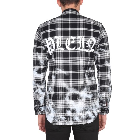 philipp plein tartan pattern shirt