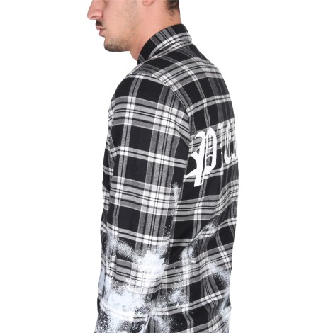 philipp plein tartan pattern shirt