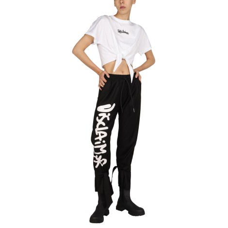 disclaimer logo print pants 