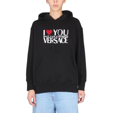 versace sweatshirt with i love you logo