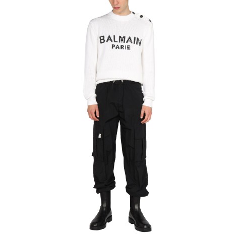 balmain logo cargo pants 