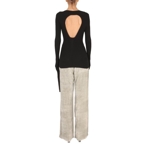 rick owens sweater with oversized sleeves and cut-out