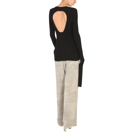 rick owens sweater with oversized sleeves and cut-out