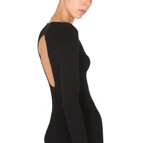 rick owens sweater with oversized sleeves and cut-out