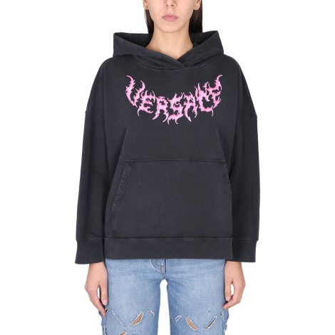 versace hooded sweatshirt with logo