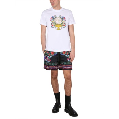 versace jeans couture bermuda with logo print