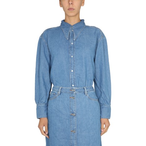 ganni denim shirt