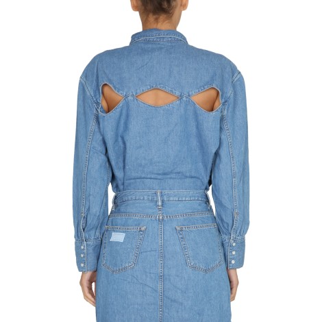 ganni denim shirt