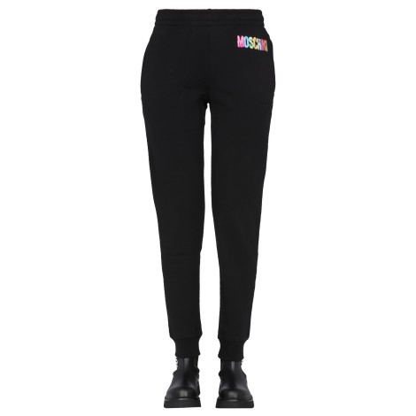 moschino jogging pants with logo print