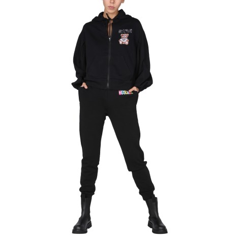 moschino jogging pants with logo print