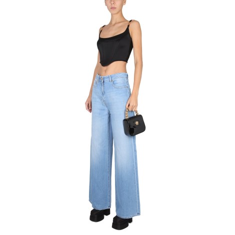 versace medusa wide leg jeans