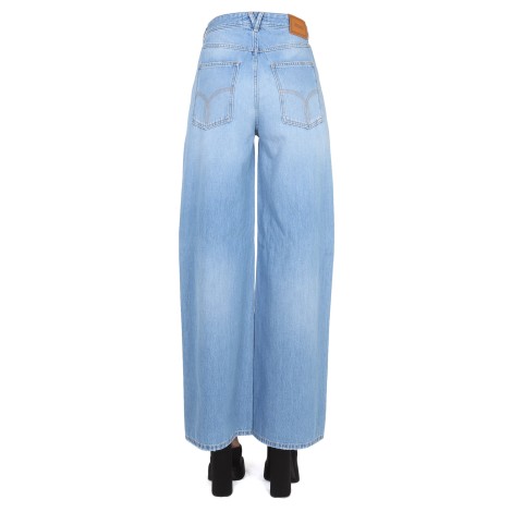 versace medusa wide leg jeans