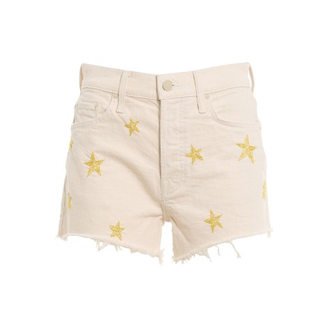 Mother - The Tomcat Kick Fray Shorts Bianco giallo