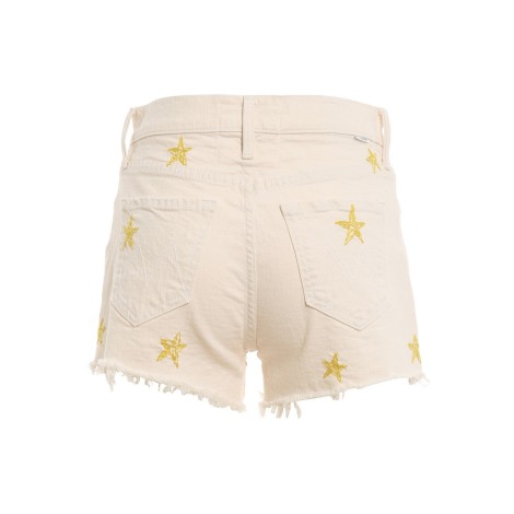 Mother - The Tomcat Kick Fray Shorts Bianco giallo