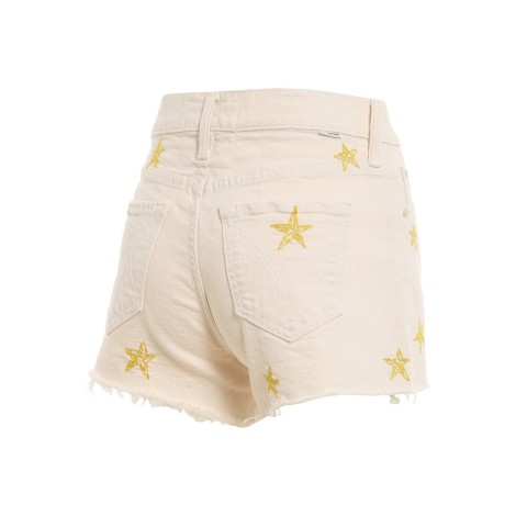 Mother - The Tomcat Kick Fray Shorts Bianco giallo