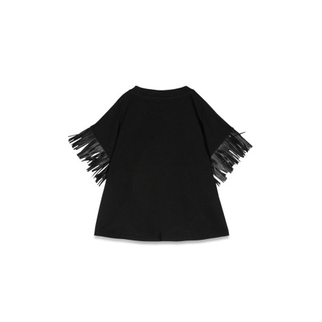 dkny logo t-shirt frayed sleeves